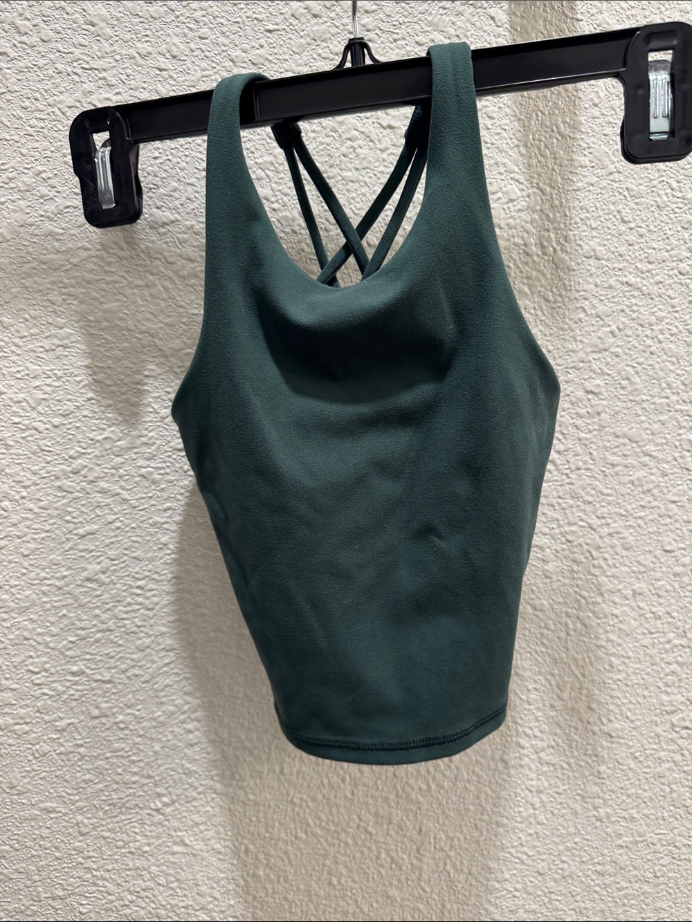All In Motion Forest Green Crisscross Back Crop Tank